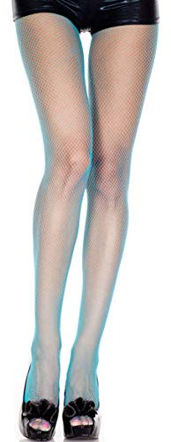 PrettyLoveHose Collant Résille Classique (Noir, Beige, Blanc, Marron, Jaune, Bleu, Rose, Rouge, Vert, Orange) (Bleu Turquoise)