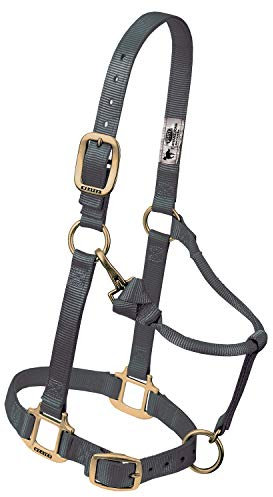 Weaver Leather Uni – Erwachsene Original Adjustable Chin and Throat Snap Halter, 1 Average Horse Halfter, Grau (Graphite//Nature's Delight)