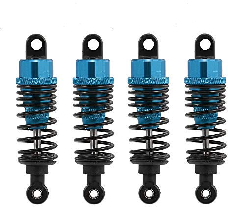 Hensych 4 Packung Einstellbares Öl 60mm 85mm 100mm Stoßdämpfer vorne und hinten aus Metall für 1/10 RC Auto LKW Teile Crawler Typ Axial SCX10 TRX4 D90 (Blau, 60mm)