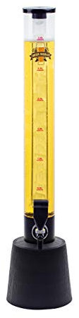 BeerSquad - Torre di birra da 3 l, 100 oz Dispenser trasparente per bevande con tubo di ghiaccio incluso, facile da pulire, rubinetto integrato a doppia azione