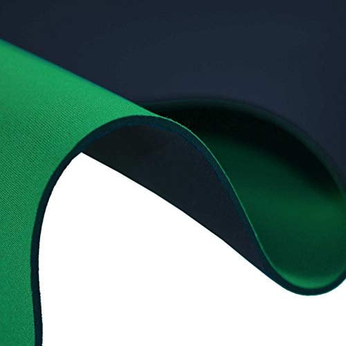 0,5m Neopren Stoff Doubleface 3mm Stretch 130cm breit Meterware in vielen tollen Farben!, Farbe:grün-stahlblau
