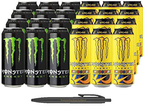 1x12 Monster Energy et 1x12 Monster Rossi The Doctor (total 24 x 0,5 L cannette) Incl. stylo FiveStar gratuit