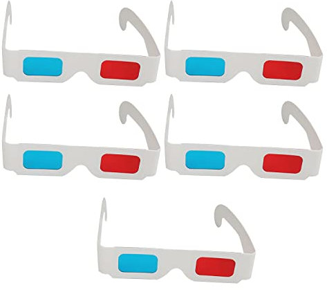 Othmro 20pcs 3D Glasses Red-Blue Cardboard Glasses White Paper Glasses Frame 3D Glasses for 3D Virtual Video, 3D DVDs, 3D Video Games, Comics, Images