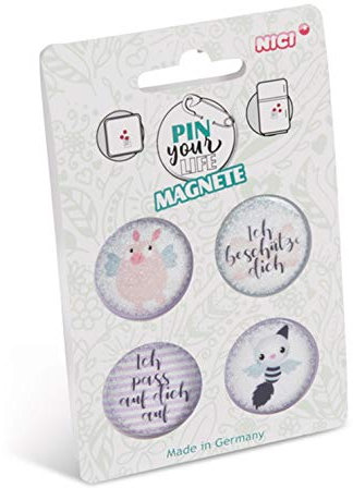 NICI 46481 4er-Set Schutzengel-Magnete Ø 32 mm