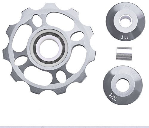Keenso Schaltwerk, Umlenkrolle aus Aluminiumlegierung 11T Wheel Schaltwerk mit 2 Buchsen für Mountainbike(Titan) Fahrrad und Ersatzteile Fahrräder und Zubehör