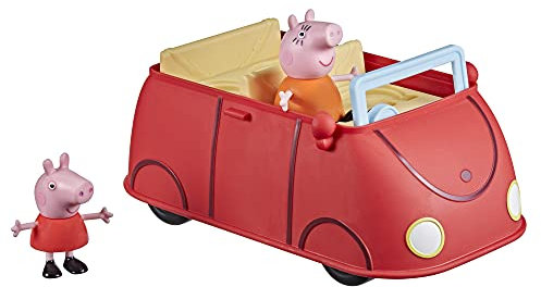 Peppa Pig Peppas rotes Familienauto mit Sprach- und Soundeffekten, enthält 2 Figuren, Vorschulspielzeug für Mädchen und Jungen ab 3 Jahren, Rot