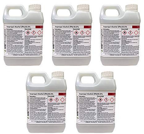 Isopropyl Alcohol (IPA) 99.8% - 5 Litre (5 x 1L Containers)F_AB