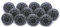 Set von 12 handbemalten schwarzen und weißen Mandala Keramikknöpfen. Handgefertigte Griffe für Schränke, Schubladen, Kommoden und Kleiderbügel. Klassische Keramikknöpfe mit 40 mm Durchmesser