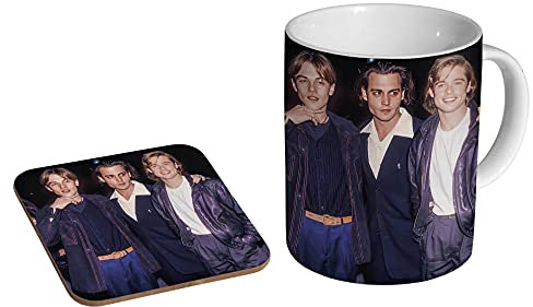mugmart Leonardo Dicaprio Johnny Depp Brad Pitt Keramik Tee – Kaffeetasse + Untersetzer Geschenkset