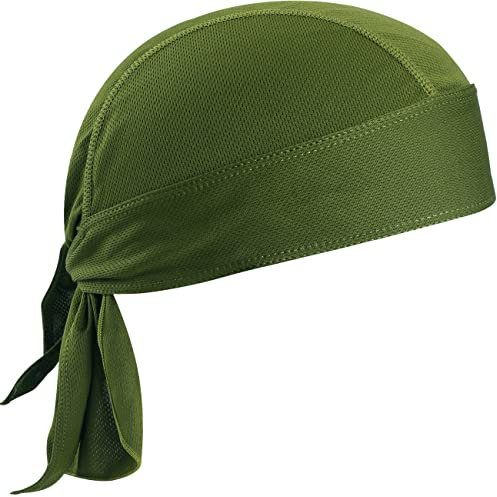 VIAUMBR Bandana Cap Unterm Radhelm Sommer Kopftücher Fahrrad Mütze Kopftuch Piraten Tücher Luftiger Stoff Für Schwimmen Joggen Laufen Wandern Berggehen Radfahren und Motorrad (Olivenfarbig)