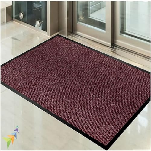 Heavy Duty Dirt Trapper Barrier Mat, Non-Slip PVC, Red, 120x180cm