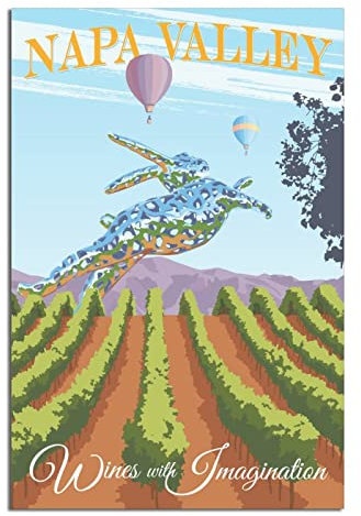 Napa Valley California Vintage Reise-Poster, Leinwand-Kunst, Wanddekoration, Poster, Bilddruck, Malposter, Geschenk, 40 x 60 cm