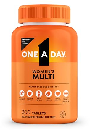 One A Day Multivitamin for Women- Daily Vitamins for Woman with Biotin, Calcium, Folic Acid, Iron & Zinc, Complete Women’s Vitamins, 200 Ct (Packaging May Vary)