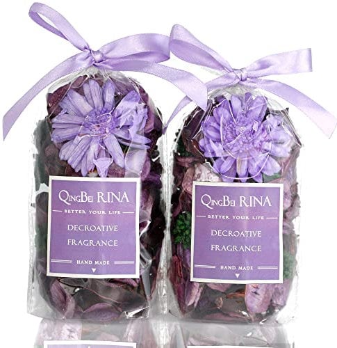 Qingbei Rina Purple Pot pourri Bags, Lavender Scented Pot pourri Bowl Filler,Dried Flower,Home Fragrance Sachet of Petals,Vase Decor-Mini