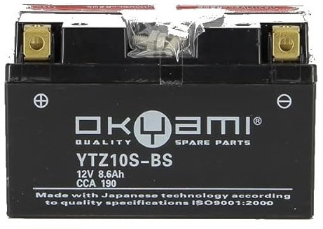 BATTERIA OKYAMI BERGAMASCHI YTZ10S-BS 12V 8,6AH COMPATIBILE CON KAWASAKI Z650 ABS HHF-HJF 650 2017 > 2018 SENZA MANUTENZIONE COMPLETA SPECIFICA MOTO SCOOTER