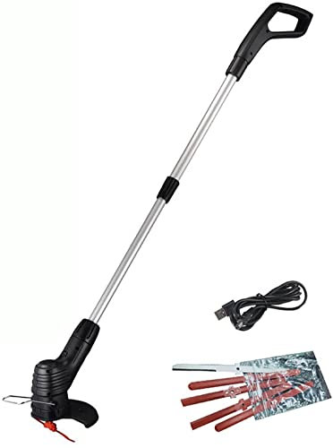 Tondeuse à Gazon sans Fil à Piles, Tondeuse à Gazon électrique pour terrasse, Jardin, Tondeuse à Gazon Portable Extensible sans Fil avec Batterie et Chargeur