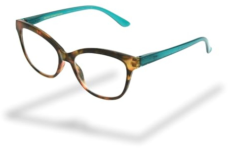Foster Grant Danube Reading Glasses, Tortoiseshell and Teal, Multiple Magnifications