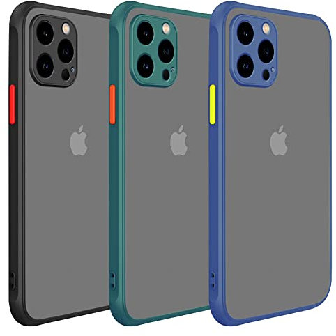 zonyee iPhone 13 Pro Max Case, Slim Fit Translucent Matte Case for iPhone 13 Pro Max 6.7 Inch Shockproof Military-Grade Drop Protection Case Cover [Soft Edge Full Body Covered]-Dark Green