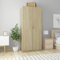 Keketa Kleiderschrank mit 2 Türen Garderobenschrank Schlafzimmerschrank Dielenschrank Garderobe Schrank mit Großen Fach für Schlafzimmer Sonoma-Eiche 90x52x200 cm Holzwerkstoff
