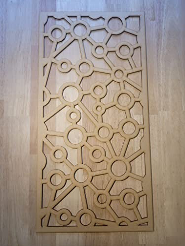 Modern industrial Panel Screen Radiator Cabinet wall Decorative Screening-grille- Perforated MDF panel (600x300mm) 0041 (3mm thick MDF Primed White)