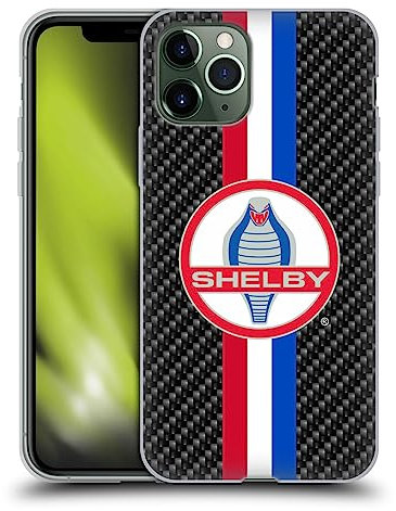 Head Case Designs Offizielle Shelby Kohlefaser Logos Soft Gel Handyhülle Hülle kompatibel mit Apple iPhone 11 Pro