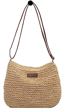 Sac en paille d'été - Portefeuilles en paille naturelle, sacs à main Sling, Sac à provisions pour femmes d'été