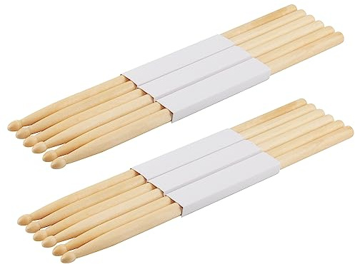MUKCHAP 6 Paar 5A Schlagzeugsticks, Ahornholz Trommelsticks, 5A Trommelstöcke Holz Drum Sticks für Drumming, Praxis, Performance