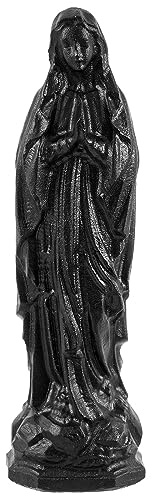 KYEYGWO Obsidian Kristall Jungfrau Maria Statue, Katholische Religiöse Mutter Gottes Maria Stein Skulptur für Haus Decor, Heilstiein Heilige Madonna Figur für Prayerful Inspiration und Sammlung