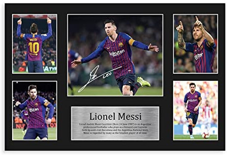 MAHWER Poster mit Messi-Unterschrift, Leinwand, Schlafzimmer, Dekoration, Sport, Landschaft, Büro, Raumdekoration, Geschenk, ungerahmt, 30 x 45 cm