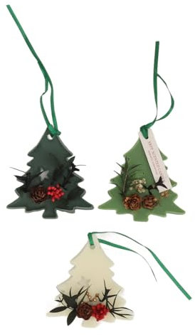 gernie 3 Packungen Weihnachtliche Duftsäckchen für Schubladen und Schränke, Hängender, Weihnachtsbaumförmiger, Duftender Wachsduft, Langanhaltender Raumduft-Lufterfrischer,Spa-Aroma-Dekor