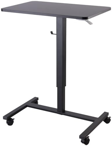 Bureau assis/debout manuel avec roulettes - coloris noir [General Office]