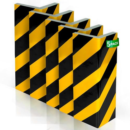 NURADA Mousse Protection Garage - Pack 5 - Protection Murale Garage. Protege Porte Voiture. Protections pour Portières Auto. pour Les colonnes. Facile Installer. 40x25x2cm (Jaune)
