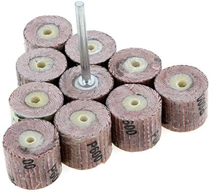 ChgImposs Flap Wheels Set, 10pcs 600 Grit Flap Sanding Wheel Grinding Disc with 3mm Arbor for Rotary Tool/Mini Drill