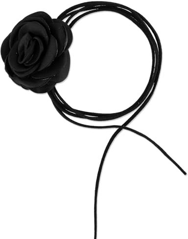 Teaaha Rose Choker Blume Halskette, Schwarze Rose Choker Für Frau Rose Blume Choker Halskette Sommer Strand Choker Brautjungfer Hochzeit Für Frauen Mädchen