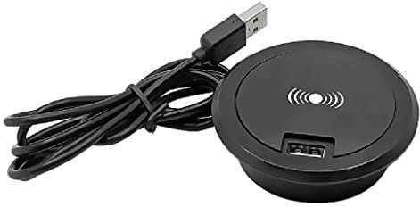 MONOJLY Embedded 10W Wireless Charging Make IT Simple Desk Wireless Charger Desktop Grommet Power Wireless Charging Pad