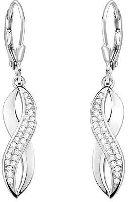 SOFIA MILANI - Damen Ohrringe 925 Silber - mit Zirkonia Steinen - Unendlich Infinity Ohrhänger