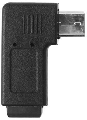 JAGTRADE Adaptateur de synchronisation de données Mini USB 5 broches femelle vers micro USB mâle coudé à 90 °