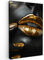 MuchoWow© Leinwände Groß 80x120 cm XXL Wall Decoration Bilder für die Wand Schlafzimmer Deko Pictures Canvas Painting Wanddekoration Wohnzimmer Gold - Lippen - Porträt - Abstrakt - Luxus