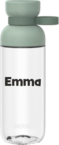 Mepal Personalisierte Trinkflasche mit Namen - Wasserflasche für Kinder und Erwachsene - Flasche für Schule & Arbeit - Stoßfest, Auslaufsicher - BPA-frei & Spülmaschinenfest - 500 ml - Nordic sage