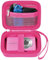 Tasche für Digitalkamera kamera Fotoapparat 44MP FHD 1080p Fotokamera Kompatibel mit Spiegelreflexkamera & Bridgekamera, Mini Retro Aufbewahrungsbox, Reißverschluss Mesh Tasche passt USB Kabel(Rose)