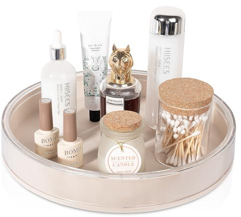 Anyoifax 360 Grad drehbarer Make-up-Organizer, Parfüm-Tablett, Hautpflege-Halter, drehbarer Kosmetik-Aufbewahrung, Badezimmer, Arbeitsplatte, Organizer, Lazy Susan, Drehteller für Kommode,