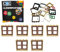 CMC imports Klemmbausteine 6 Fenster + Fensterrahmen 1x4x3 Noppen City Gebäude Stadt 60594 (Beige - Braun)