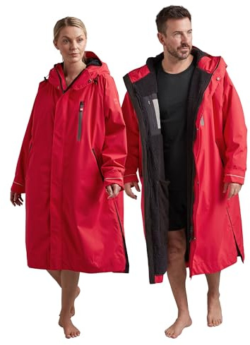 Red Original Premium EVO PRO Unisex Waterproof Dry Changing Robe, Extra Warm Lightweight Luxury 100% Recycled Material, B Corp Certified (Siren Red, M)