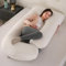 GKXLH Soft Pregnancy Pillow - Pregnancy Pillows for Sleeping Support for Back, Belly, Hips, Legs, J Shaped Full Body Maternity Pillow for Pregnant Women with Removable Cover (White)