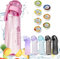 LIVERO Bouteille d'eau avec capsules de saveur parfumées, 650 ml, sans BPA, avec 7 capsules de fruits parfumées, 0 calories de sucre, tasse à eau avec paille pour salle de sport, école, extérieur