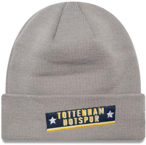 New Era Graue Strickmütze mit Tottenham Hotspur, Spurs, gesticktes Logo, 60% Polyester, 40% Acryl, grau, Einheitsgröße