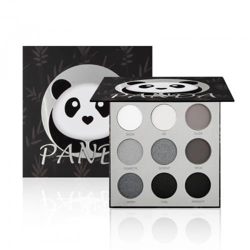 Palette di Ombretti 9 Colori, Ombretto Nero Altamente Pigmentato, Palette Ombretti Bianchi Grigio Argento Smokey, Lunga Durata Palette Trucco Occhi Luccicanti Opachi per Ragazze e Donne
