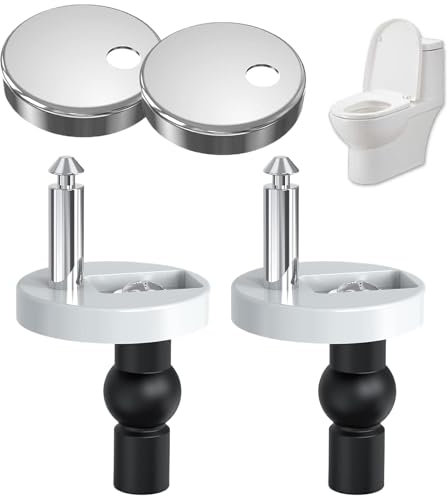 2 Pack Toilet Seat Hinges Fixings, Toilet Seat Top Fittings Quick Release Toilet Seat Hinges Replacement, WC Replacement Bolts Soft Close Toilet Seat Hinges for WC Toilet Blind Holes