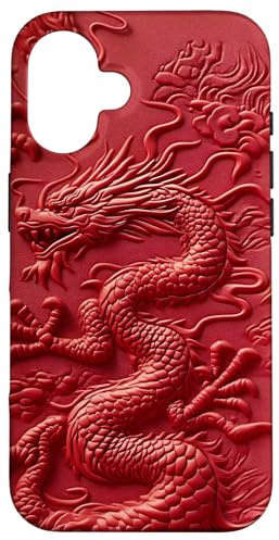 Drache, rot asiatisch & japanisch, chinesisch, koreanisch Hülle für iPhone 16