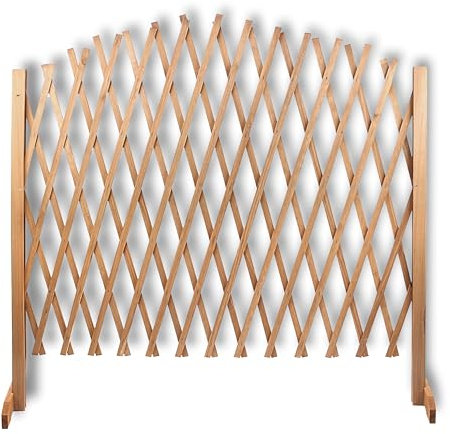 My Garden Expandable Wooden Trellis Weather-Treated Garden Trellis for Climbing Plants, Flowers & Vegetables - 100% Natural Wood Trellis Panel with Corrosion Protection - Expands Up to 6FT (Brown)